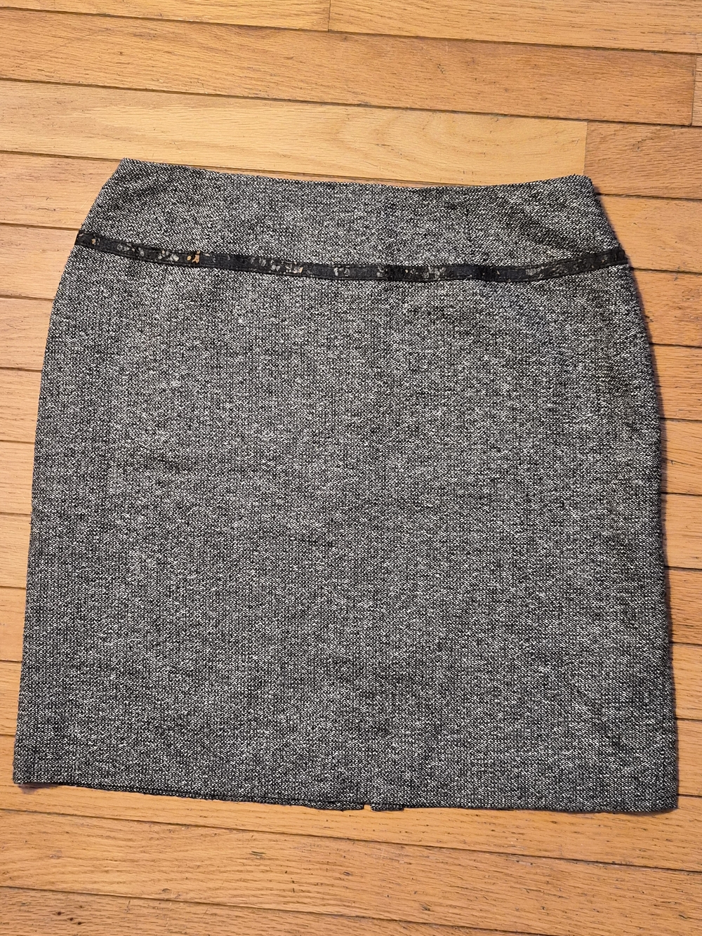 ​Casual Corner Annex Petite Black Gray Tweed Pencil Skirt Size 10P